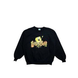 Spongebob 2001 Crewneck Sweatshirt Black VintageRetro Cartoon TV Show